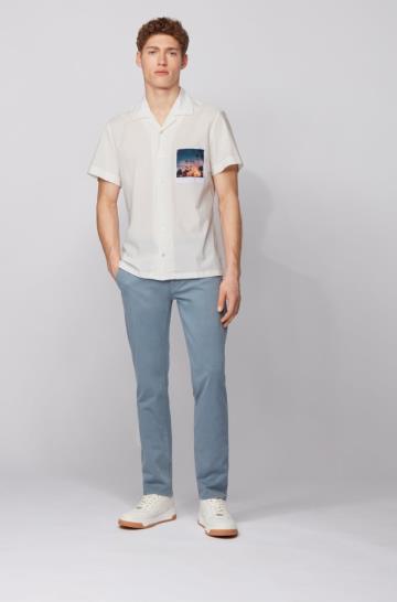 Koszula BOSS Stretch Cotton Regular Fit Białe Męskie (Pl55922)